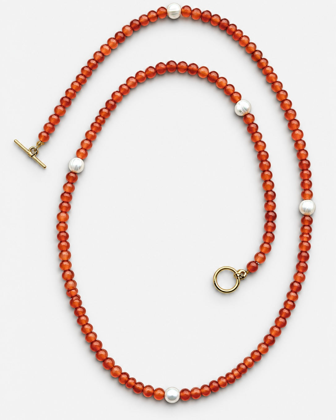 FW26-27 The Pearl Descent Necklace in Orange Red