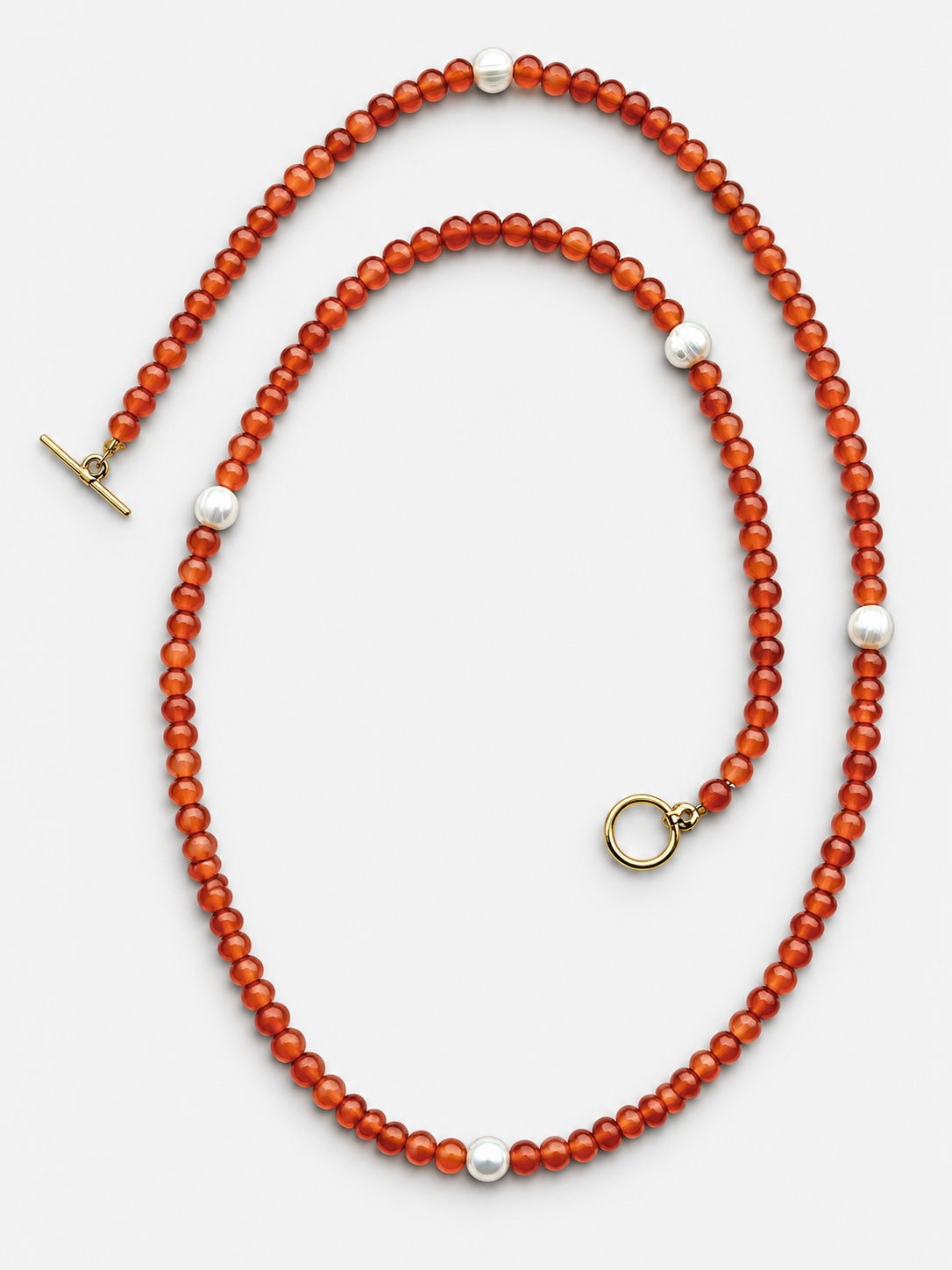 FW26-27 The Pearl Descent Necklace in Orange Red