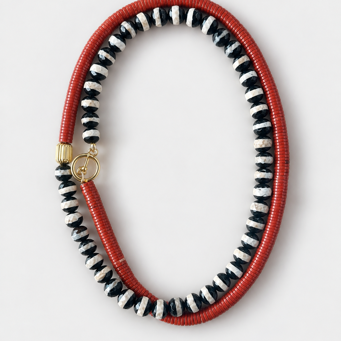 FW26-27 Striped Agate Sautoir
