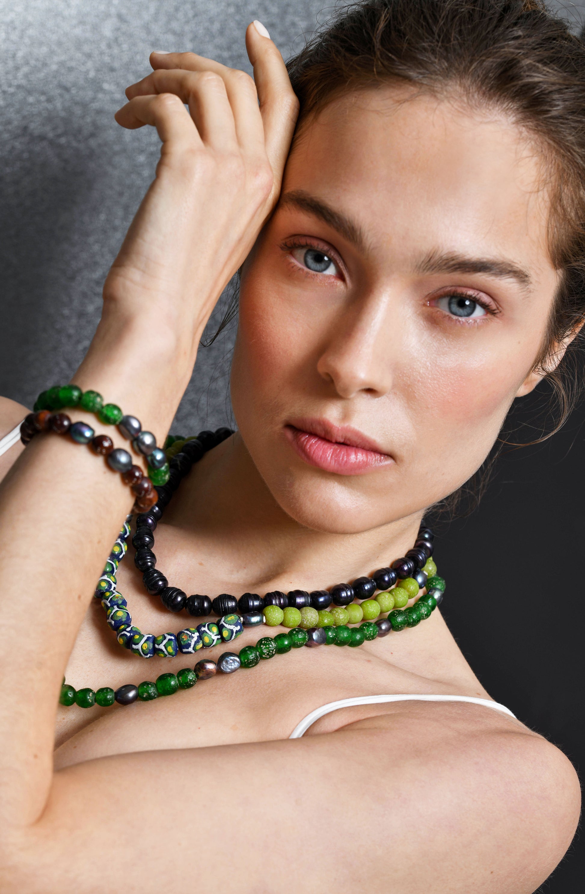 FW25 Bright Green and Pearl Necklace