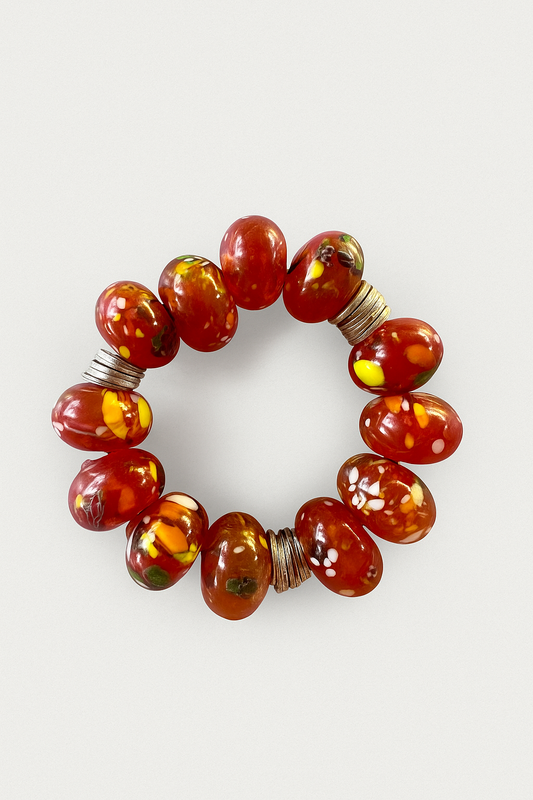 Indonesian Glass Rondelle Bracelet