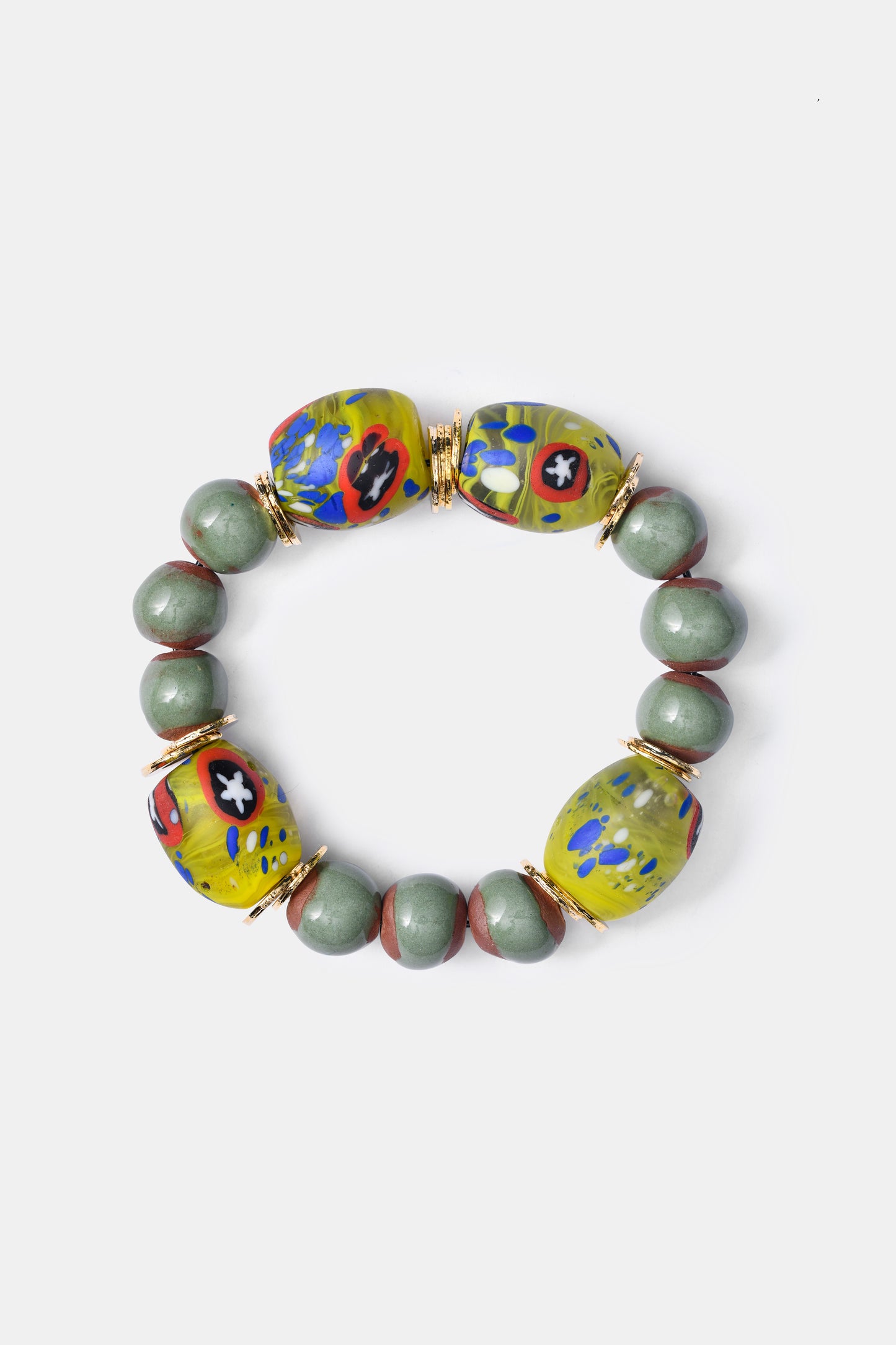 BiniBeca Terracota Capsule Collection / Bini with Nepali Glass Bead Minty Green / SS24