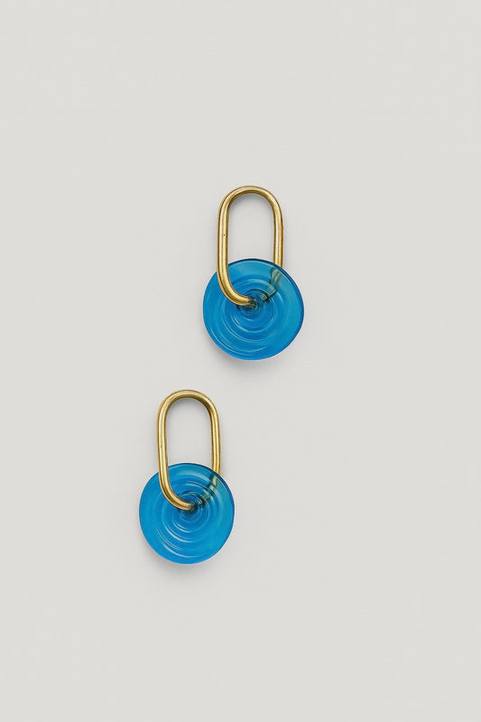 Murano Circle Earrings in Blue