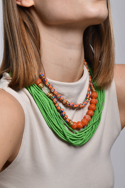 Chevron Necklace in Bright Orange / SS24