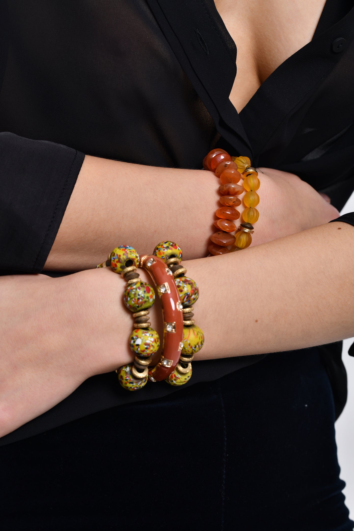 Mellon Shaped Glass in Yellow Bracelet / Resort 24