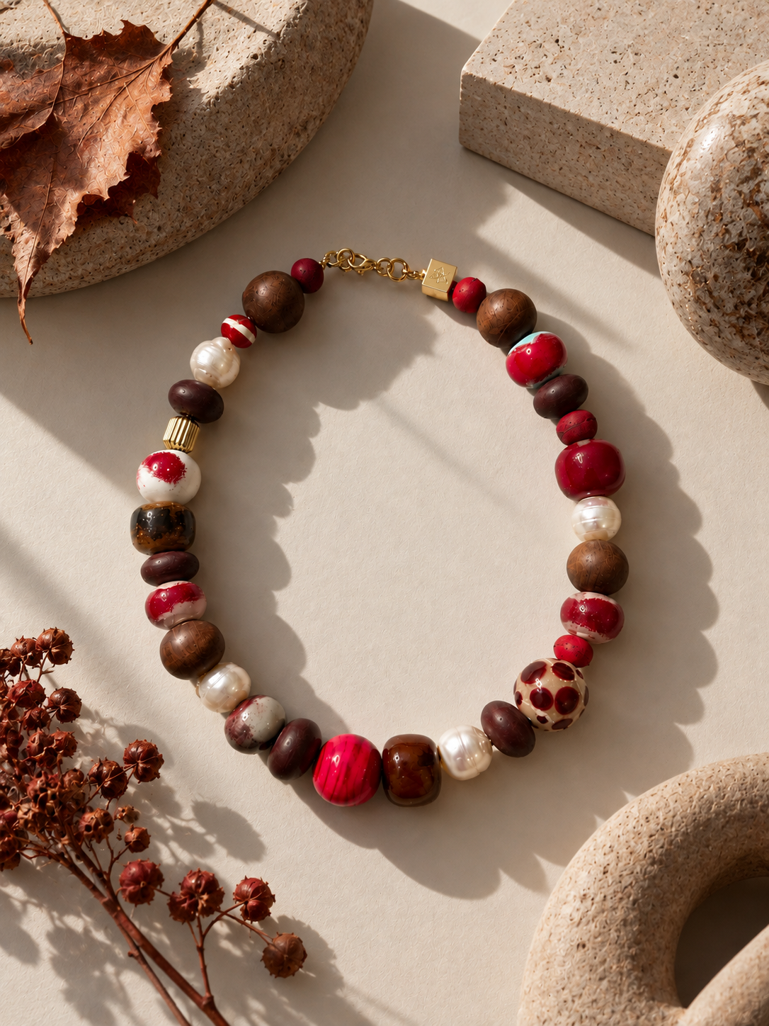Velia Necklace in Red