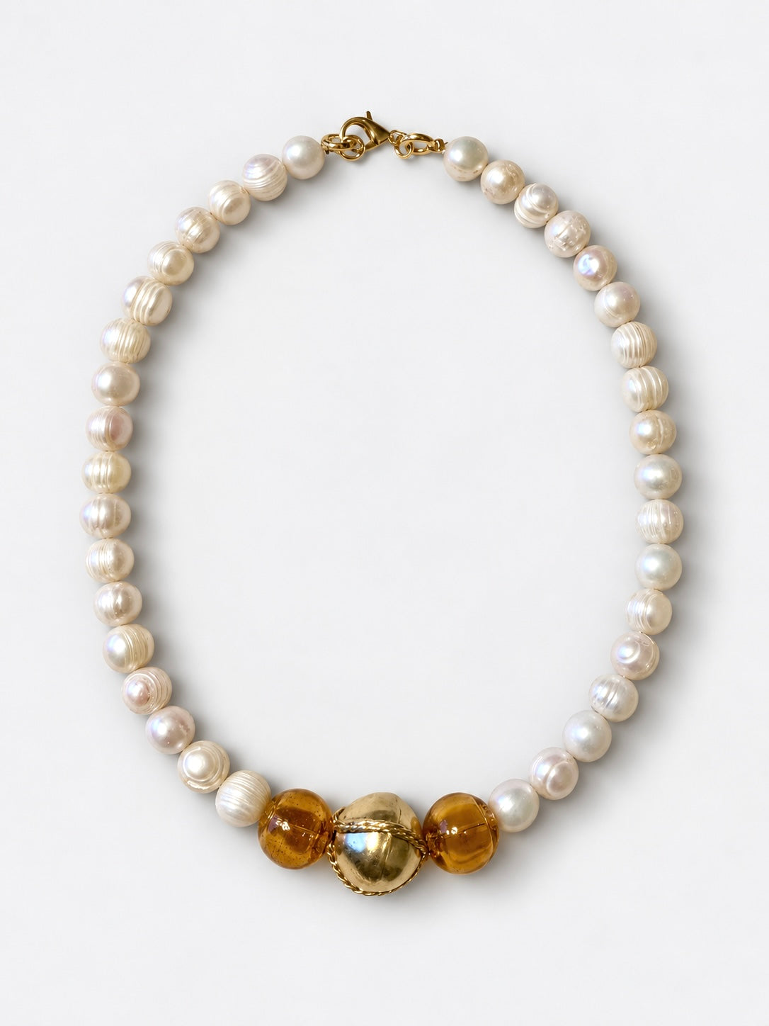 FW26-27 Central Pearl Collet Necklace