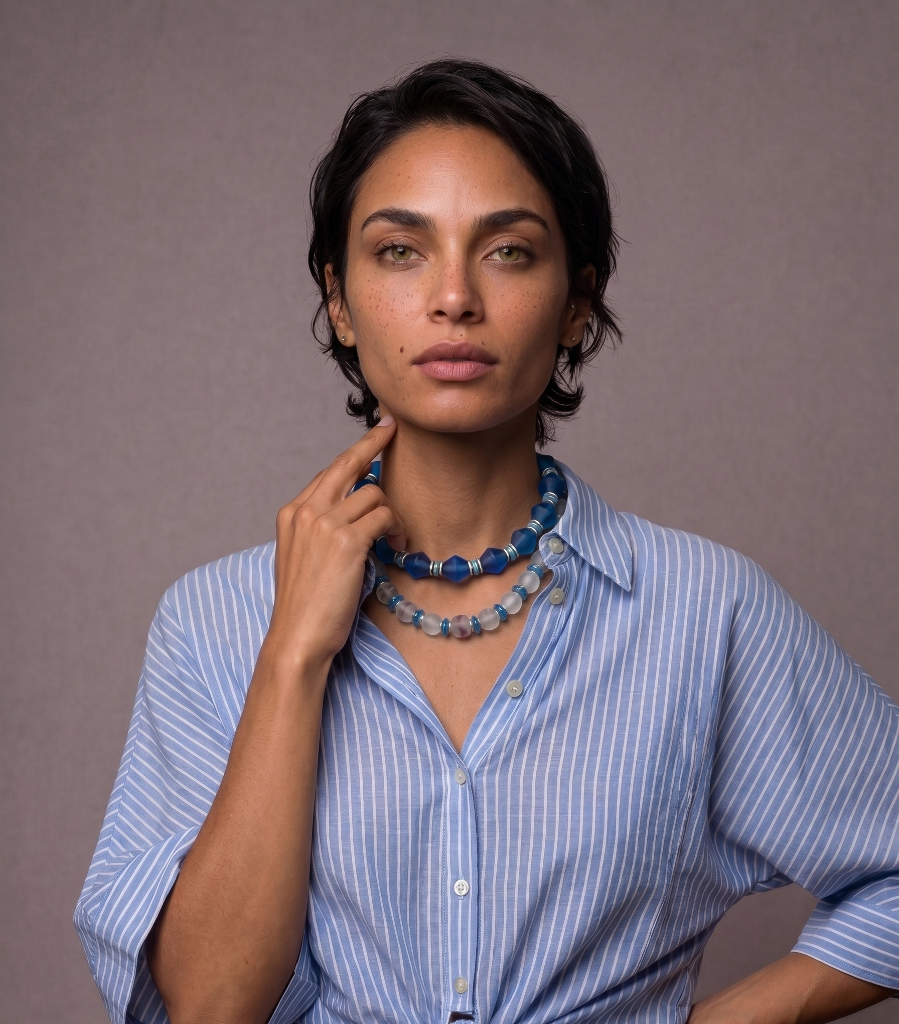 FW26-27 Lumina Necklace in Electric Blue