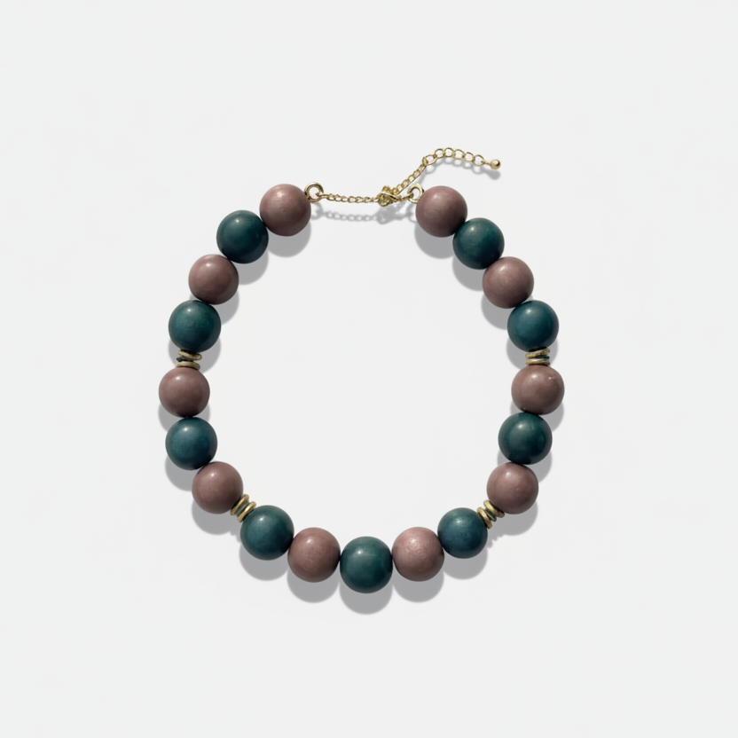 Yeşil ve Karamel Plume kolye