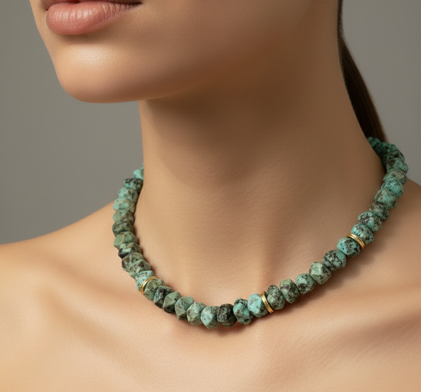 Medium African Turquoise Necklace