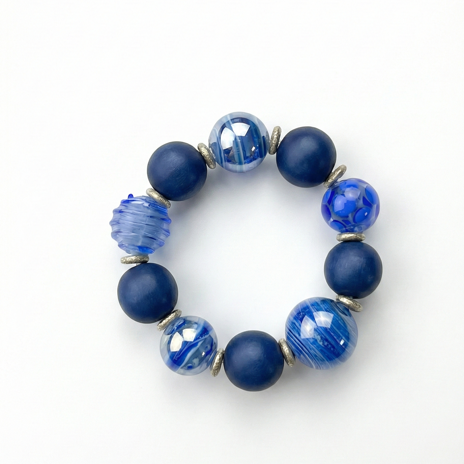 Cam boncuklu tüy bileklik / Menorca edisyonu