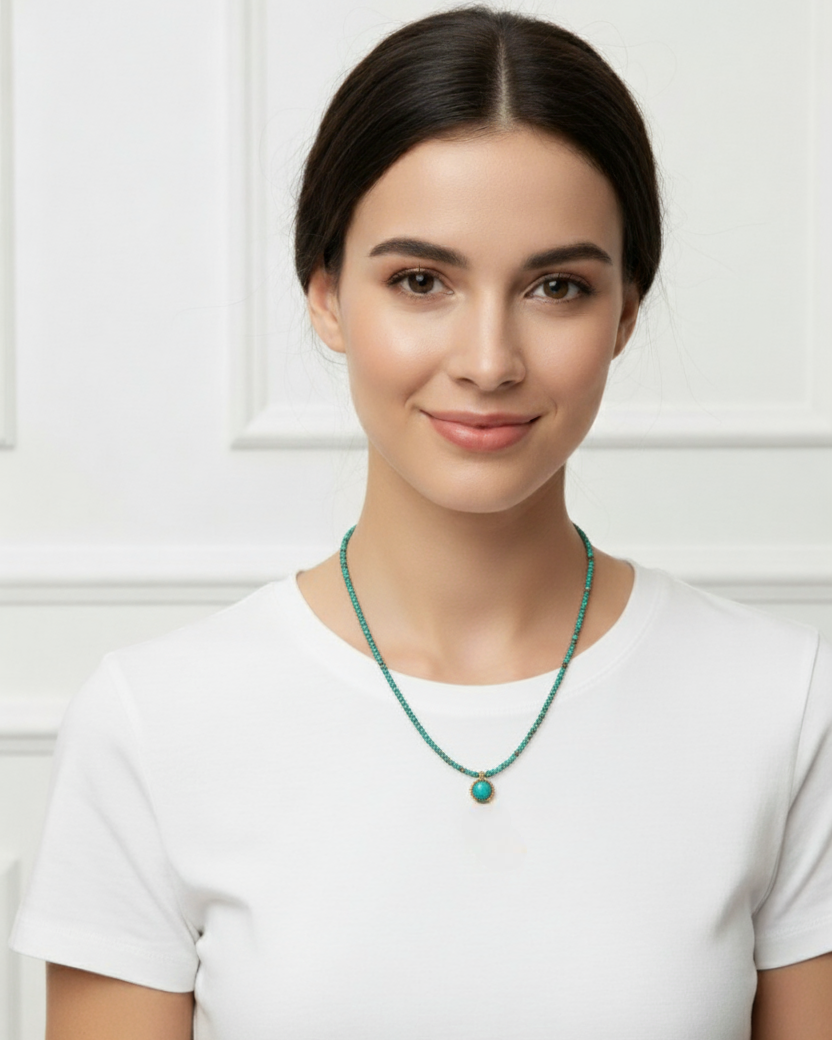 FW25 Steel & Turquoise Necklace