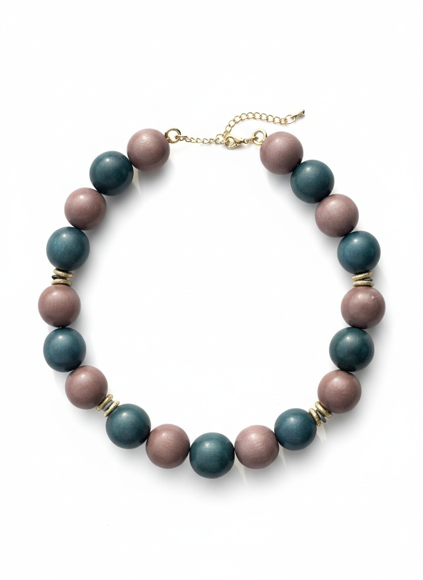 Yeşil ve Karamel Plume kolye