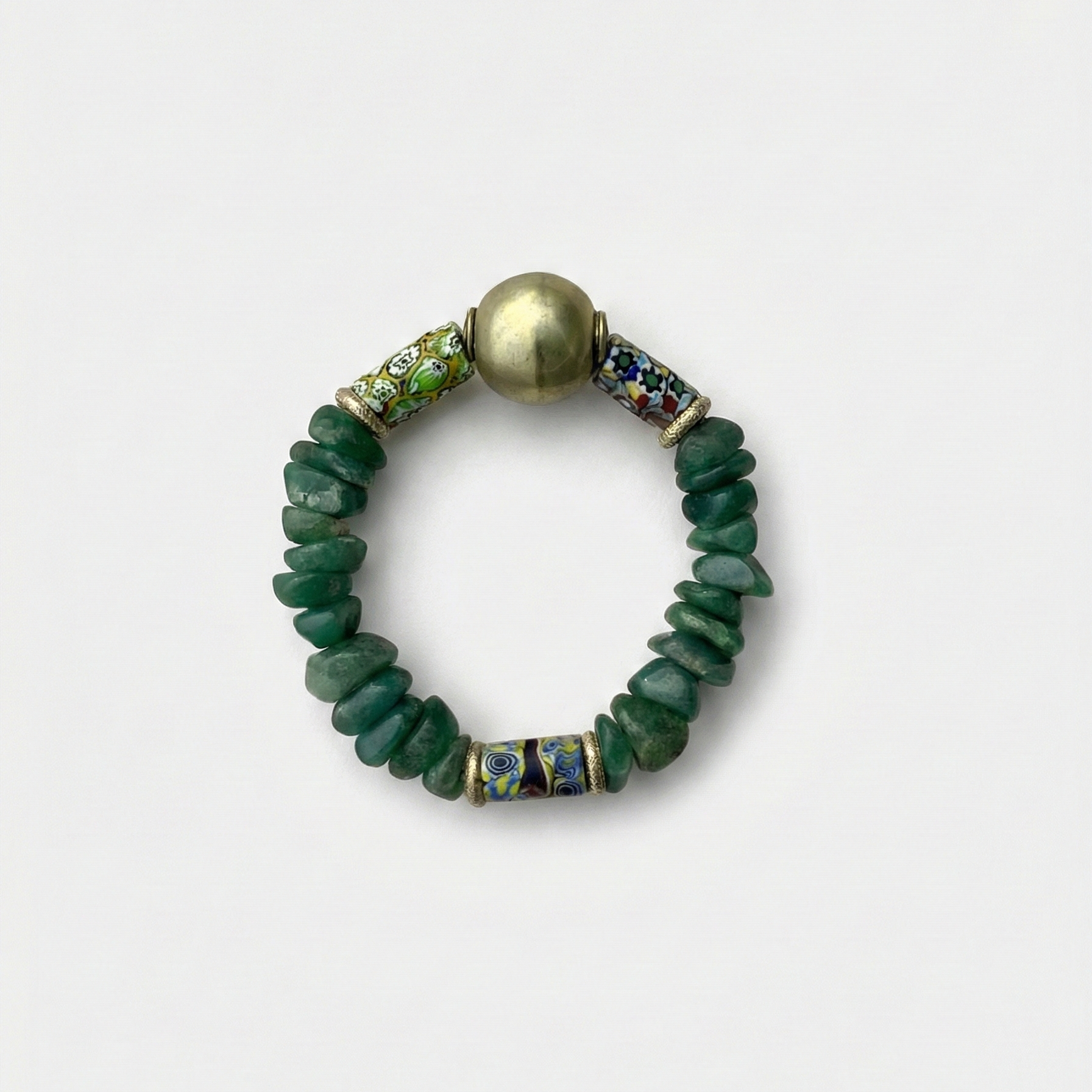 Bracelet en aventurine avec pendentif en laiton