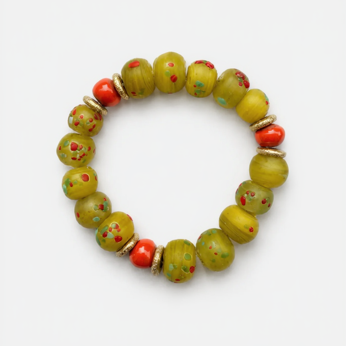 Bracelet saupoudré de jaune