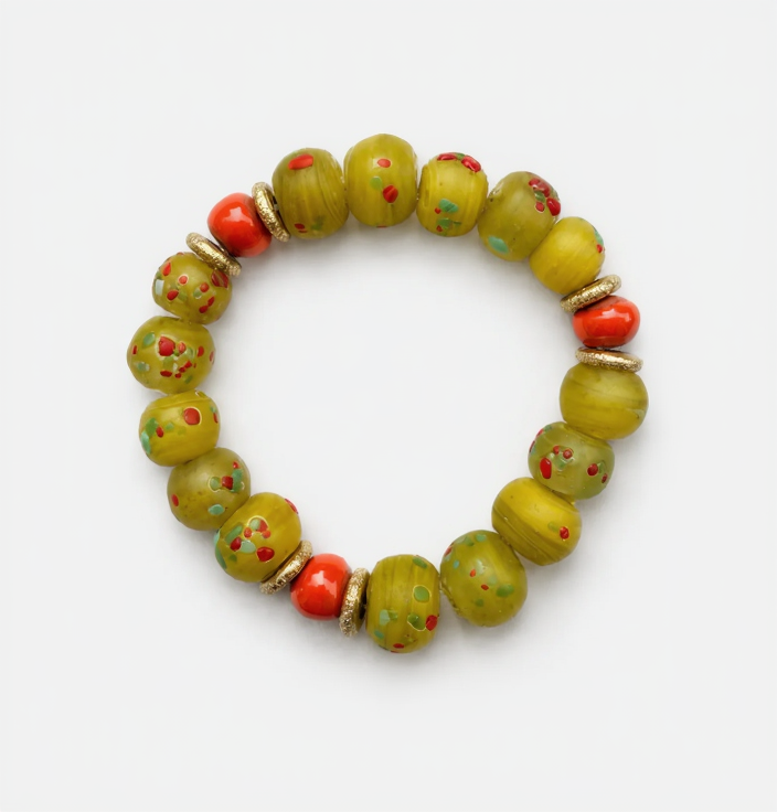 Bracelet saupoudré de jaune