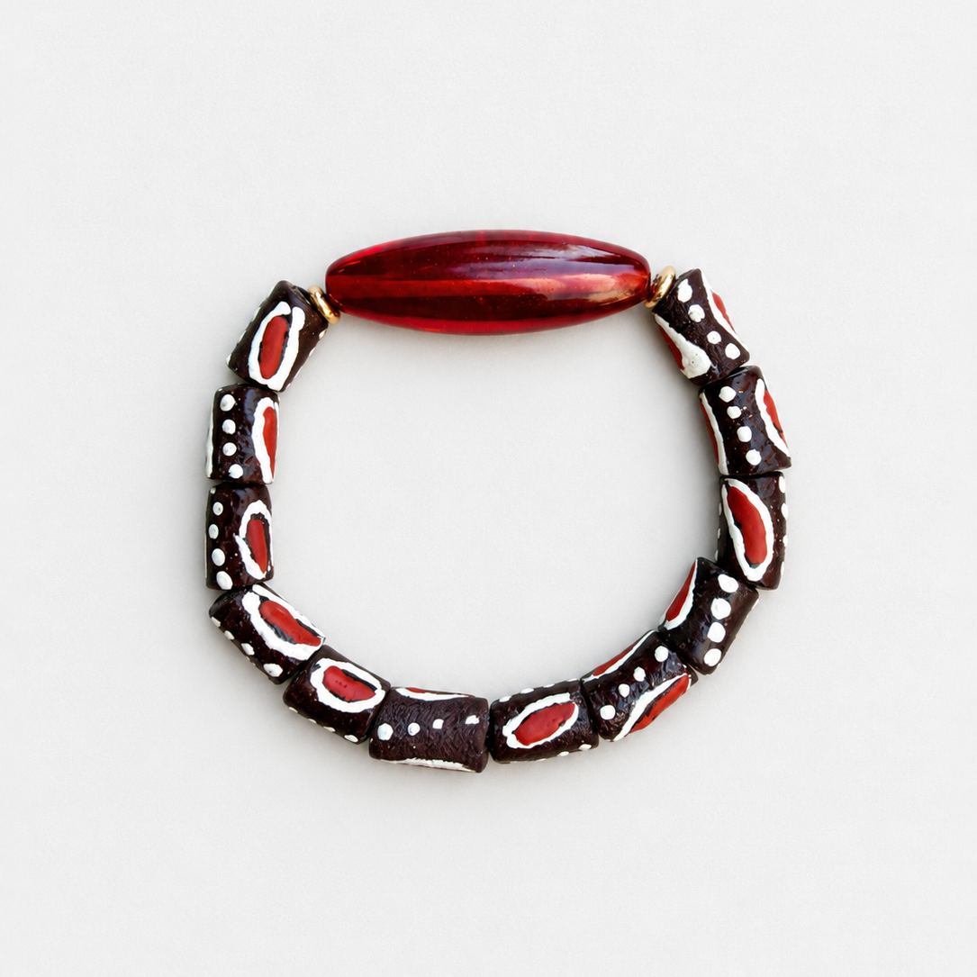 Red Czech glass bracelet