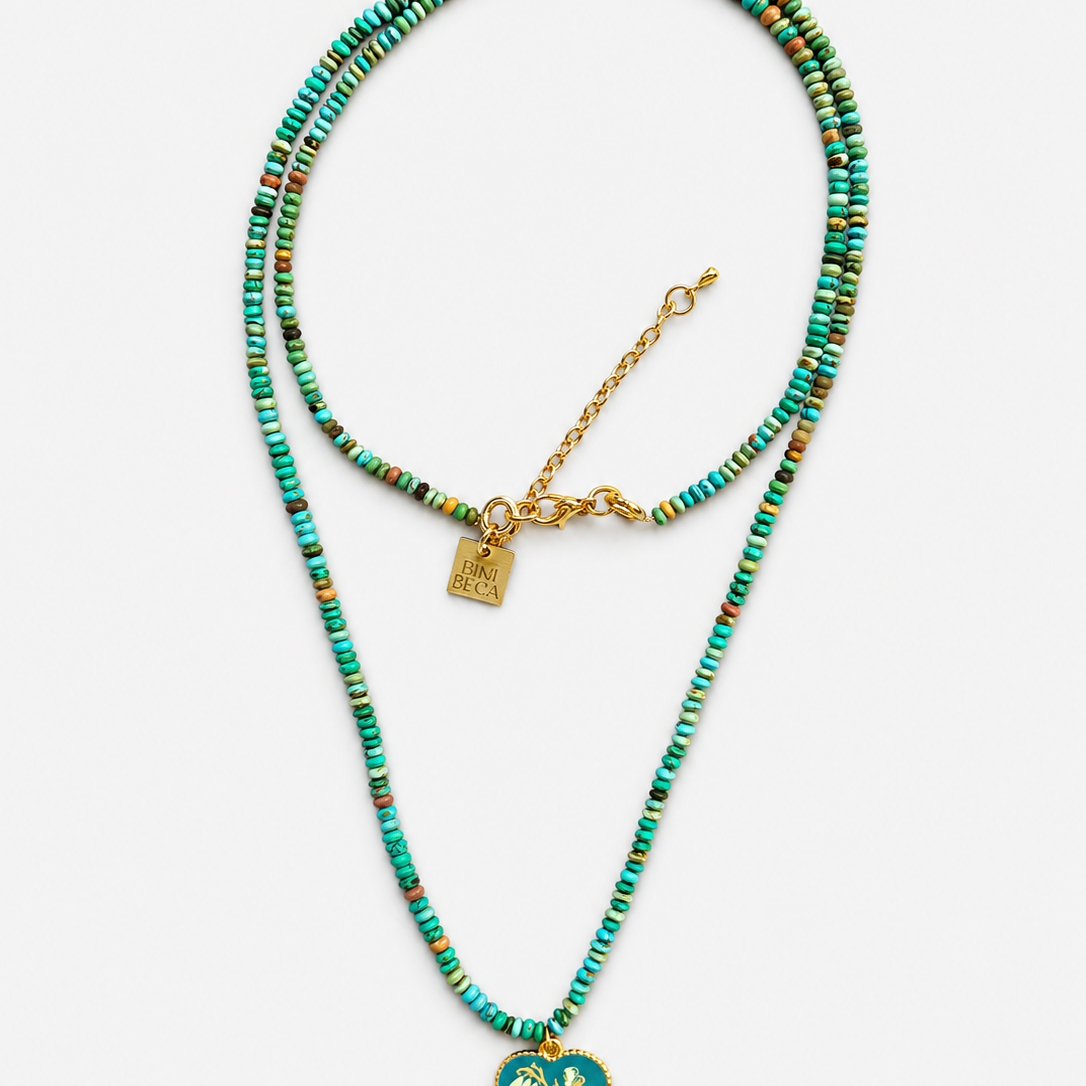 Turquoise pendant sautoir