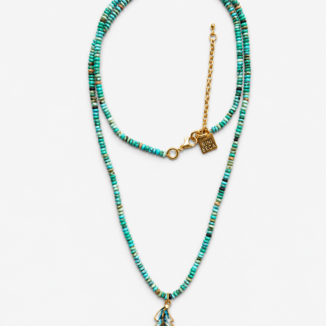 Turquoise pendant sautoir