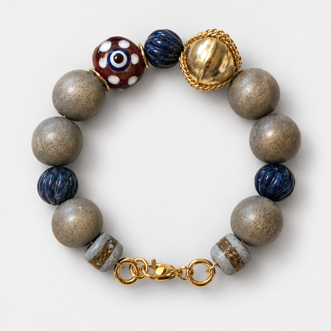 FW26-27 Wooden Tortuga Bracelet In Gray