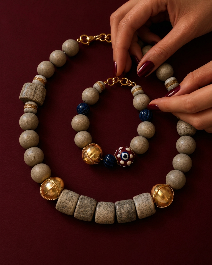 FW26-27 Wooden Tortuga Bracelet In Gray