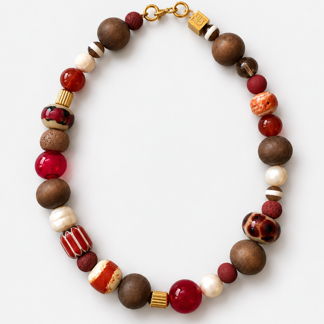 Velia Necklace in Red