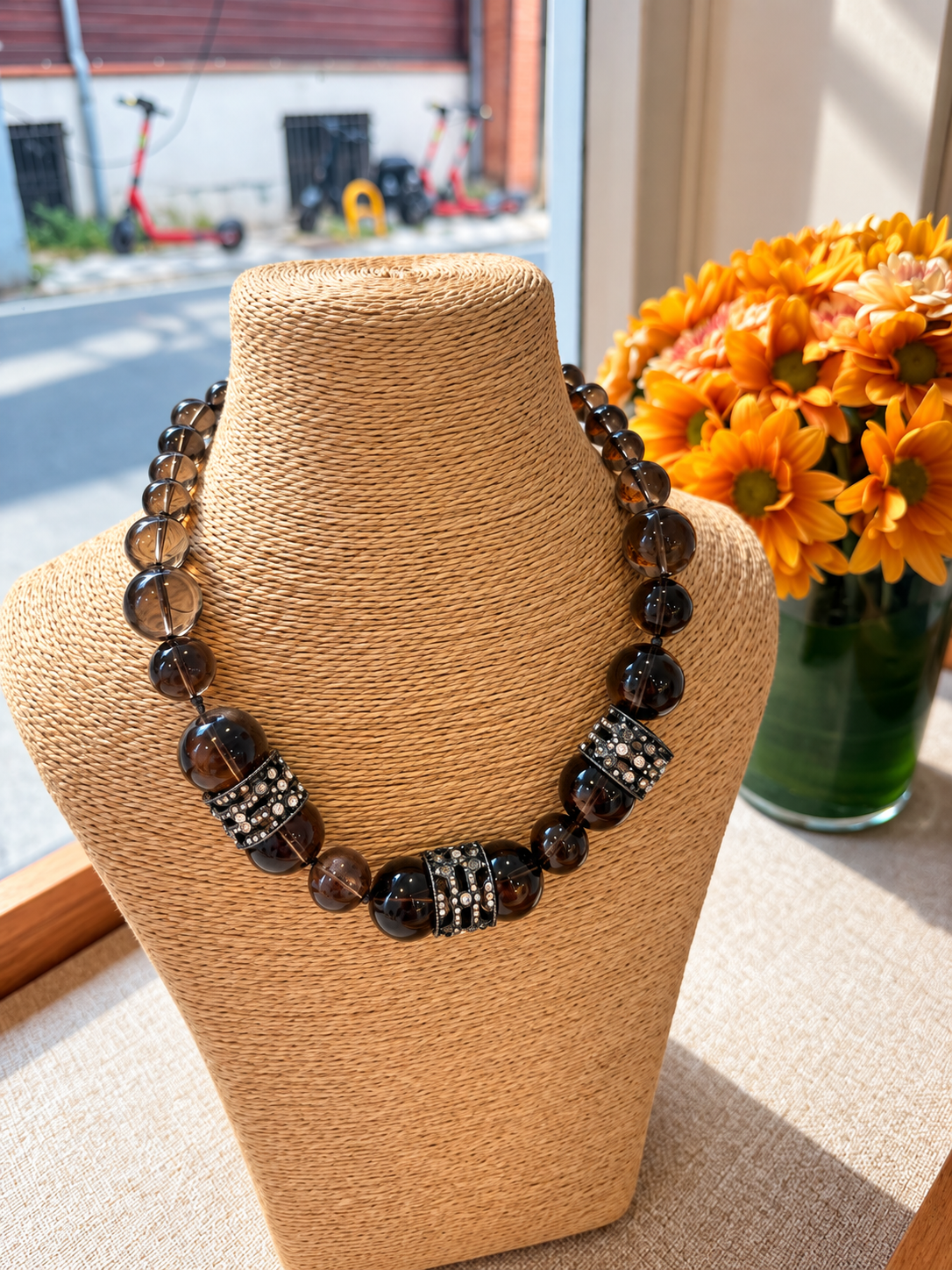 BINIBECA NEXT / VINTAGE SMOKY TOPAZ NECKLACE