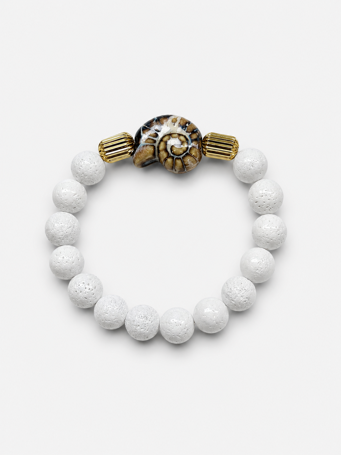 White Coral Ammonite Bracelets