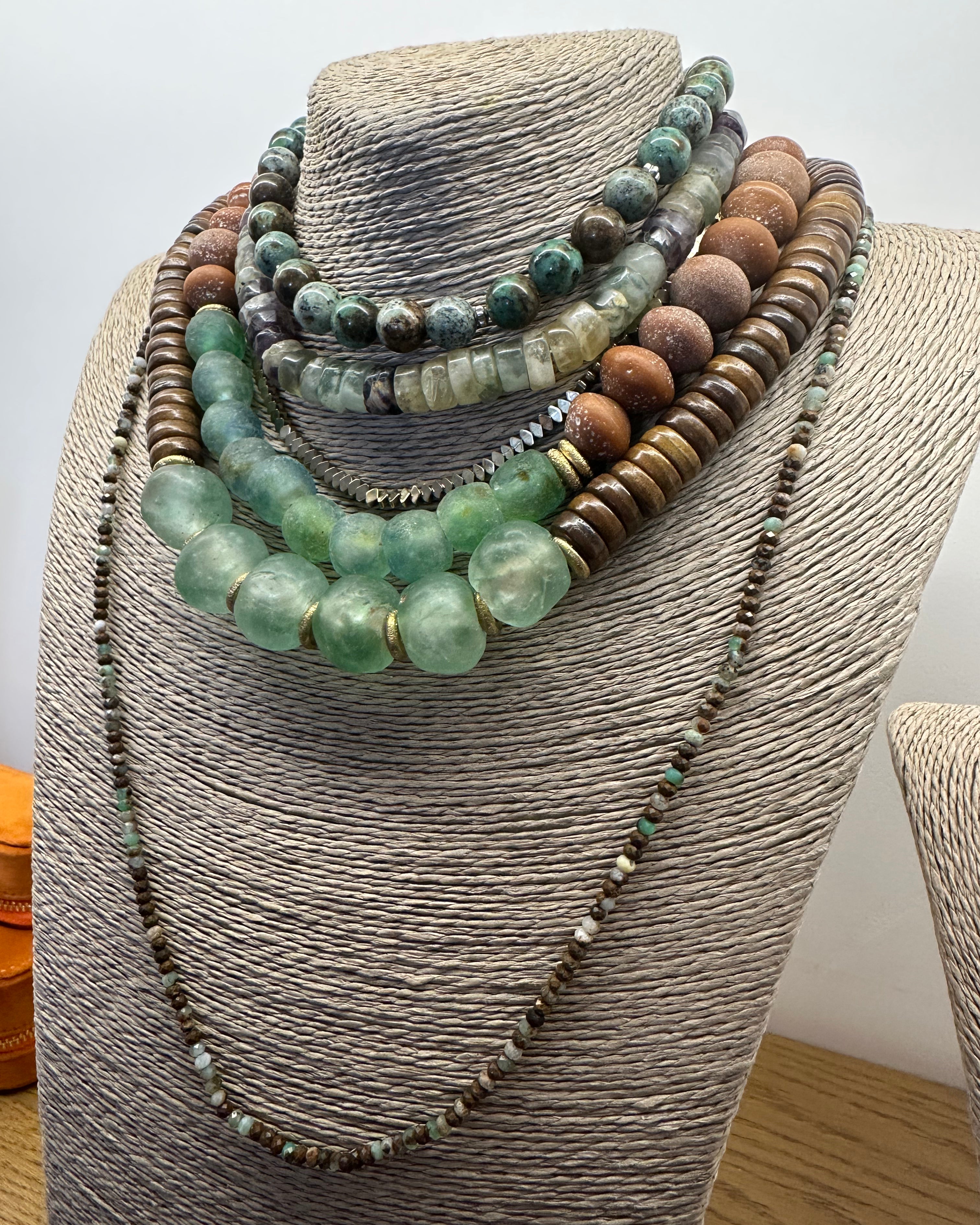 FW25 African Turquoise and Hematit spacers necklace
