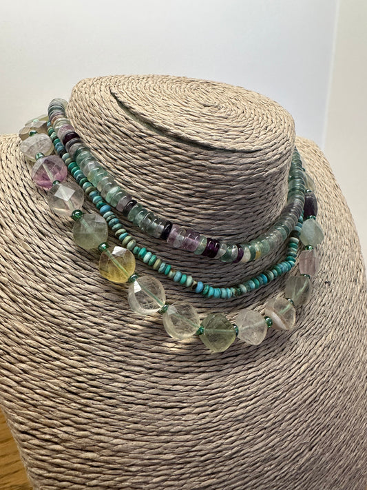 FW25 Flat Faceted Fluorite Collier