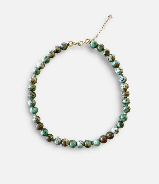 FW25 African Turquoise and Hematit spacers Collier