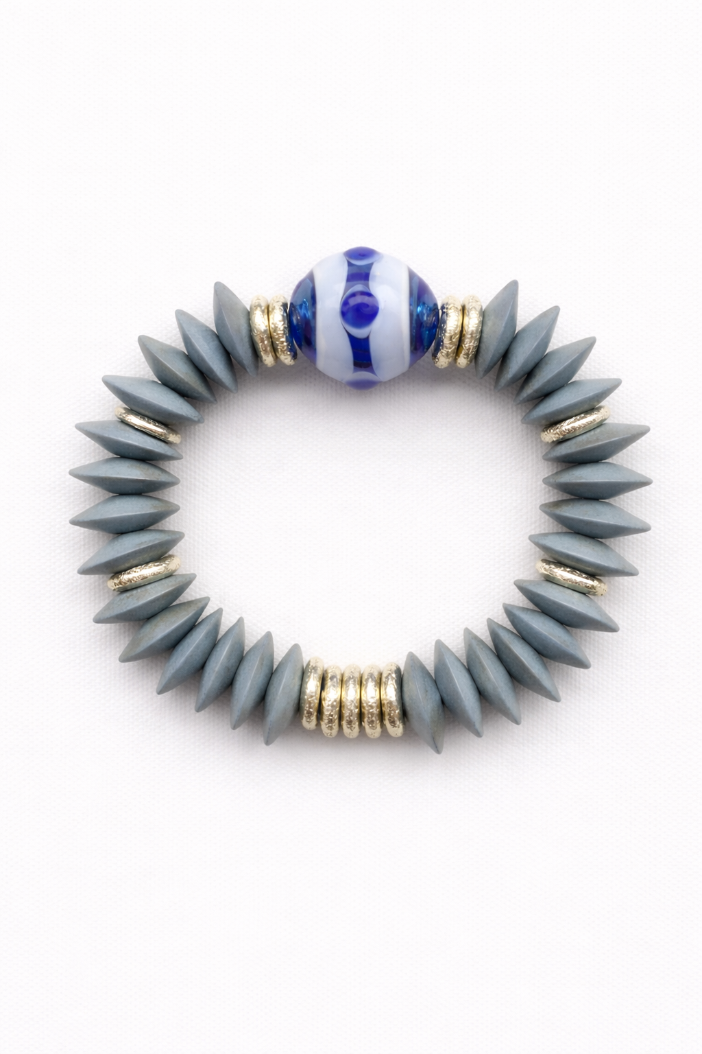 Wooden bracelet with Murano hero / Menorca edition