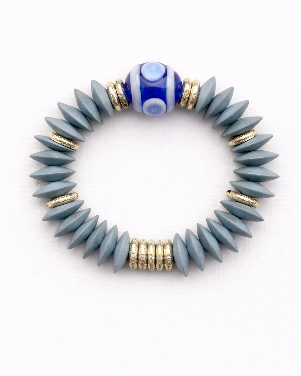 Wooden bracelet with Murano hero / Menorca edition