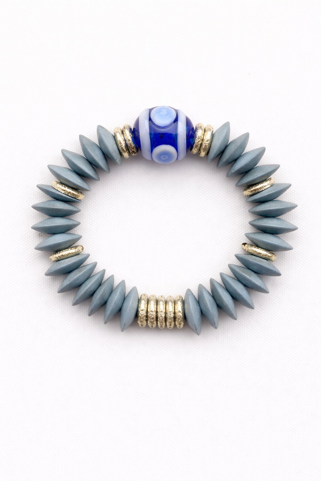 Wooden bracelet with Murano hero / Menorca edition