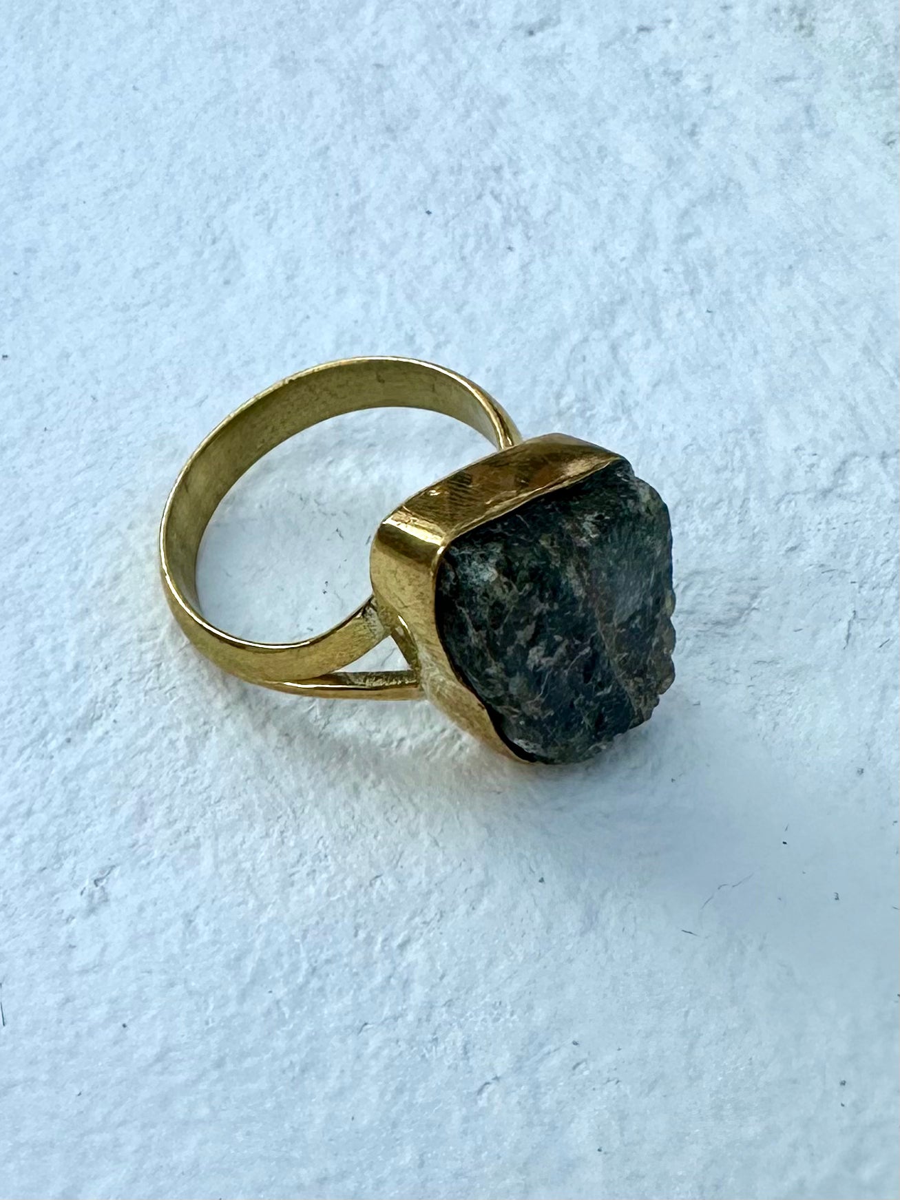 Raw Cut Labradorite Ring One