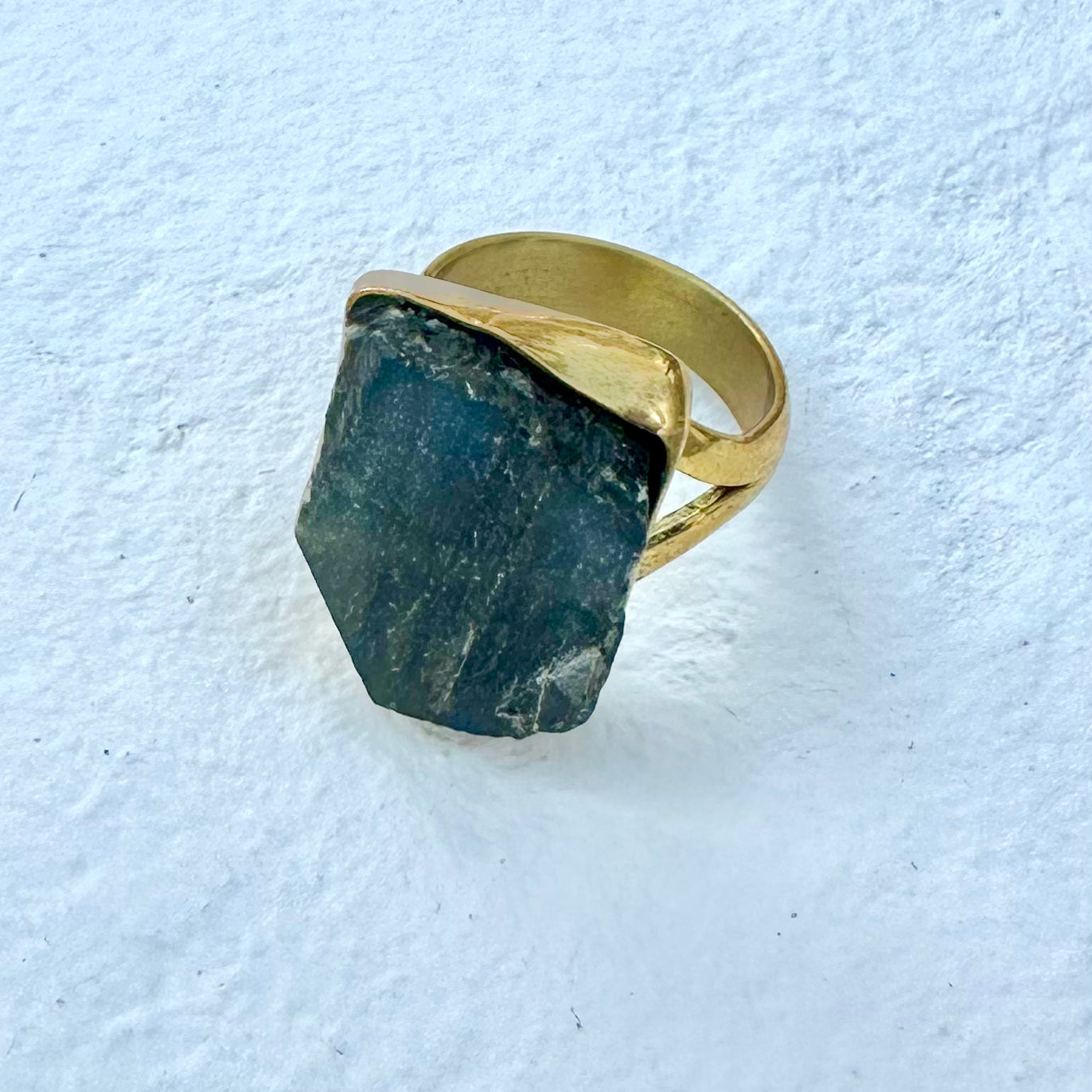 Raw Cut Labradorite Ring Two