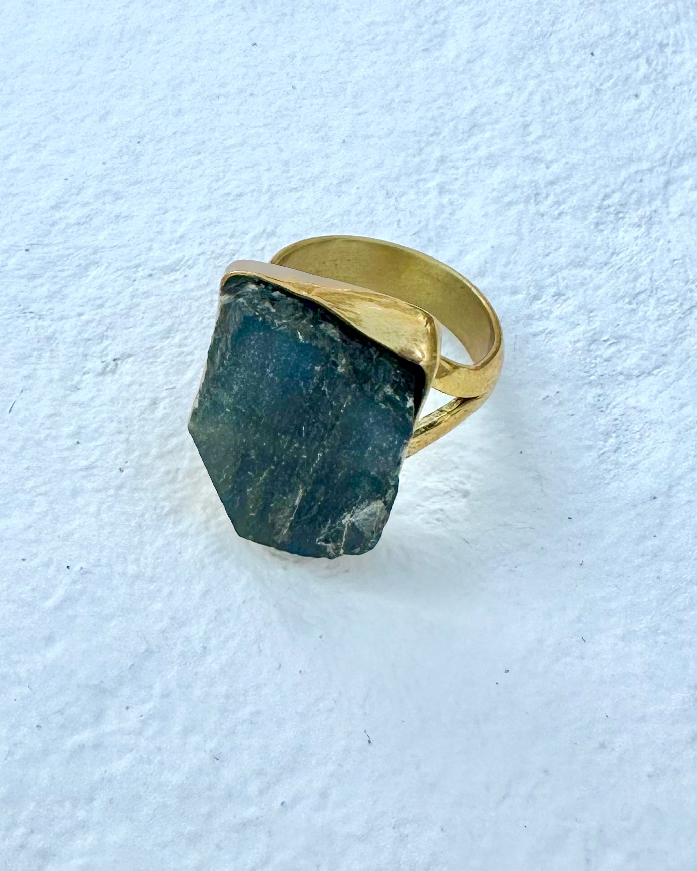 Raw Cut Labradorite Ring Two