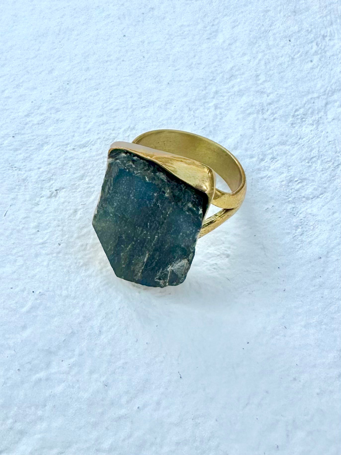 Raw Cut Labradorite Ring Two