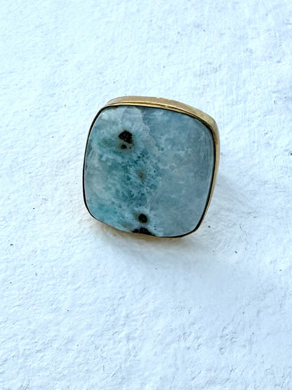 Polished Larimar Ring Two