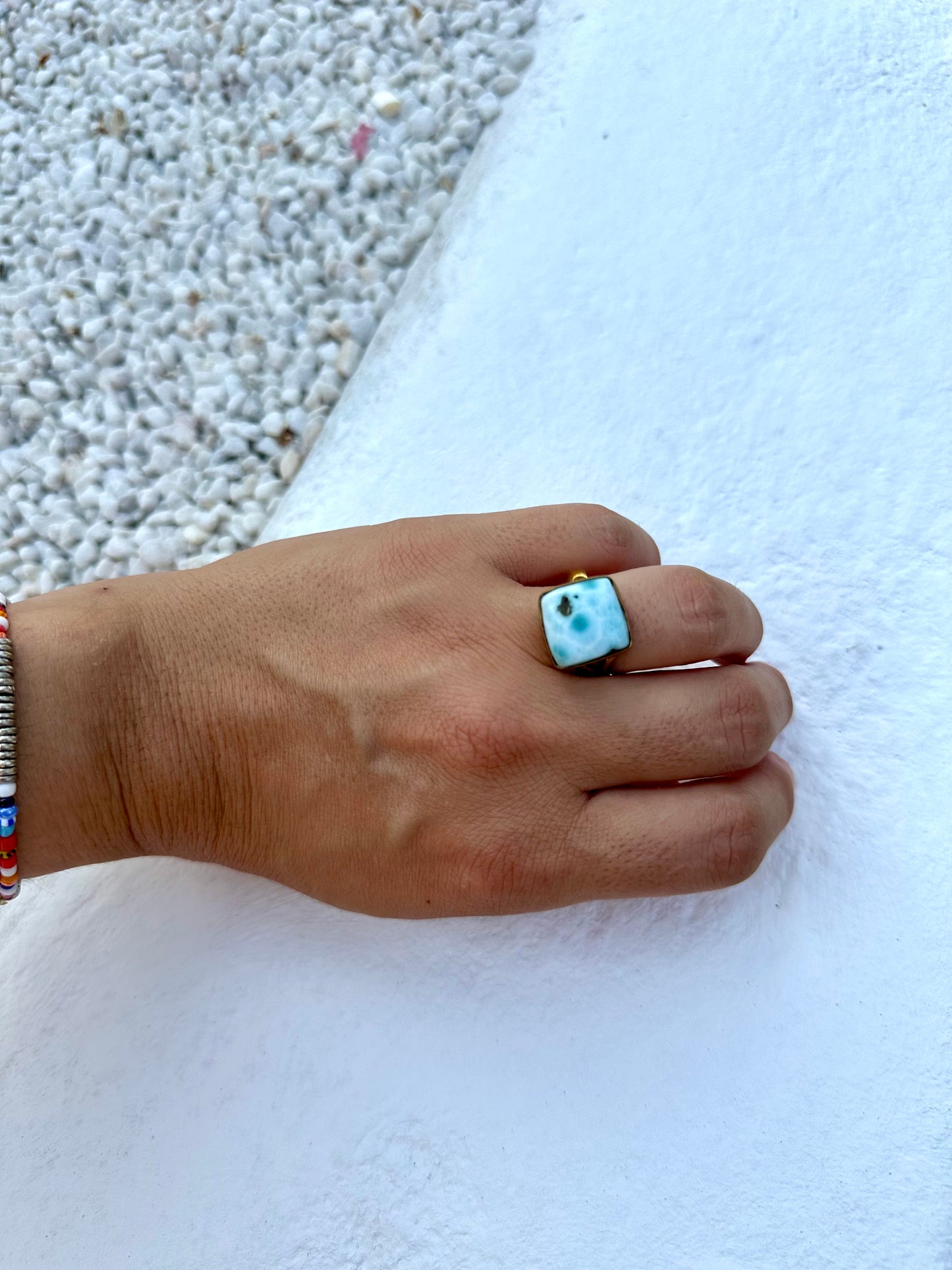 Polished Larimar Ring One