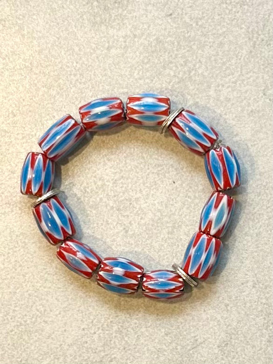 Blue Red Chevron Bracelets / Resort