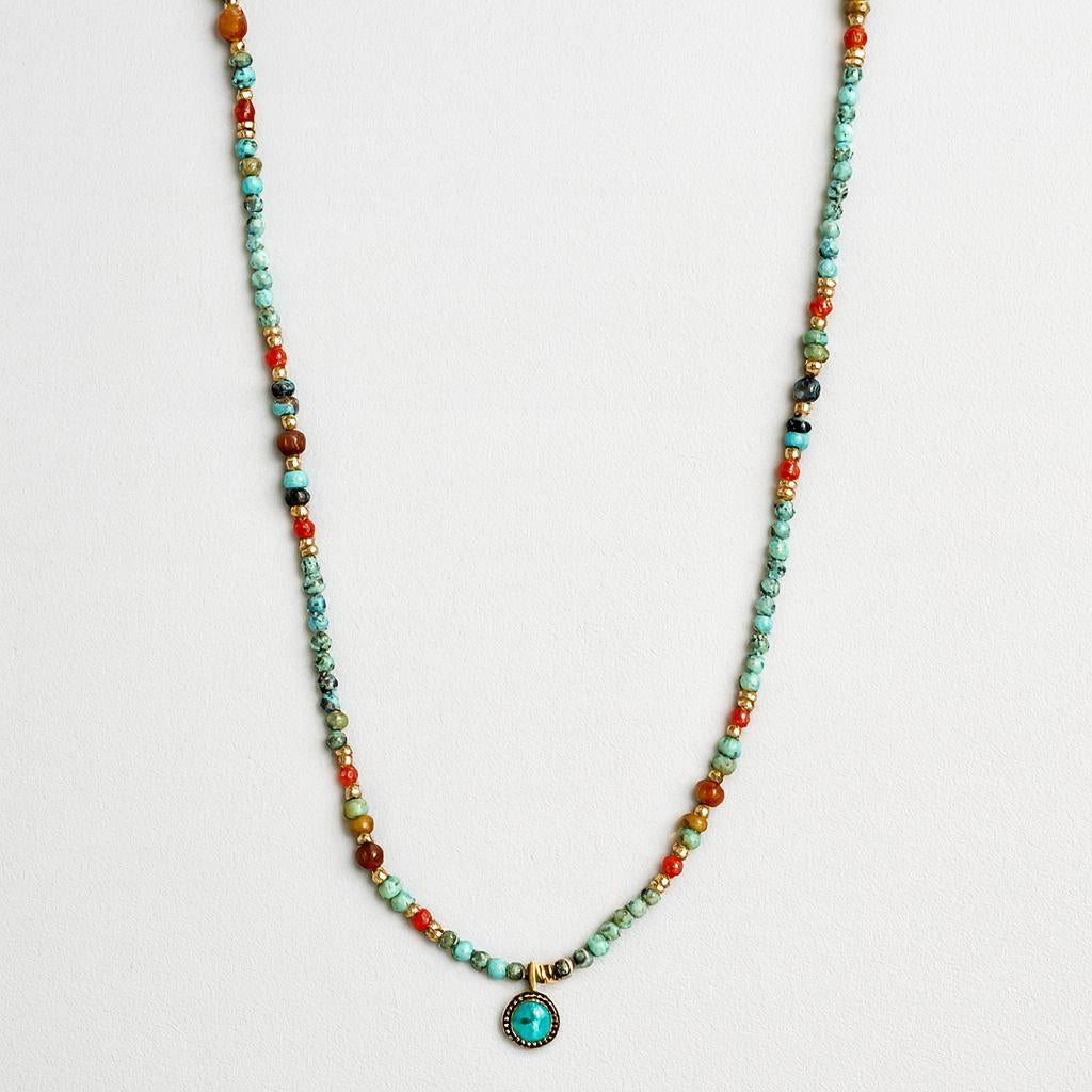 Collier FW25 en acier et turquoise