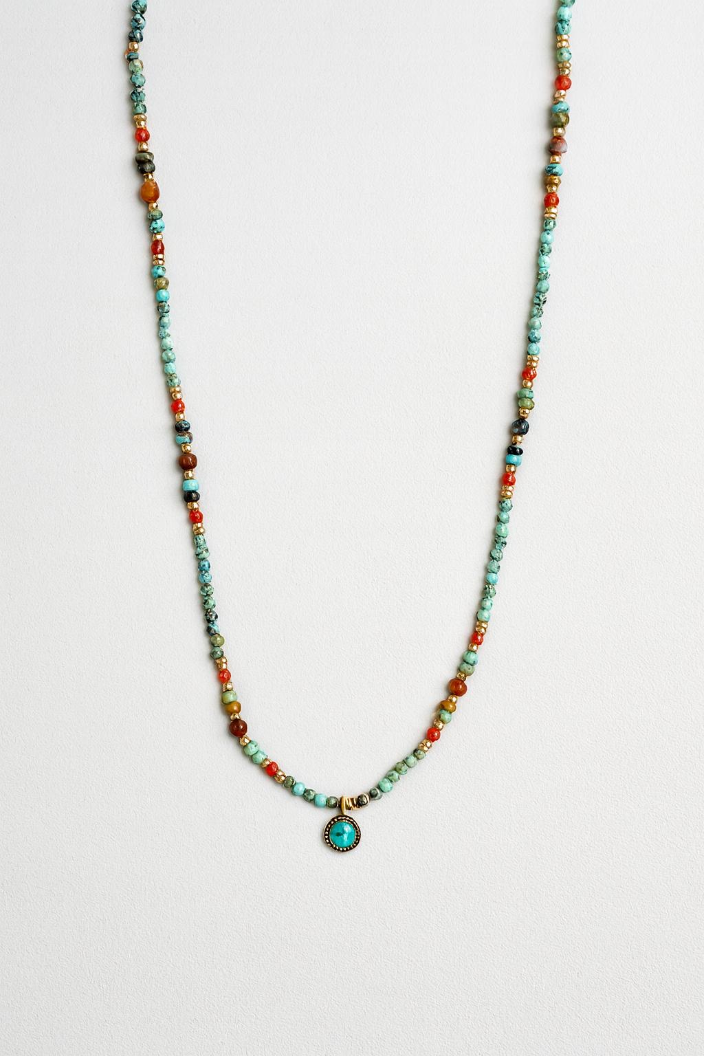 Collier FW25 en acier et turquoise