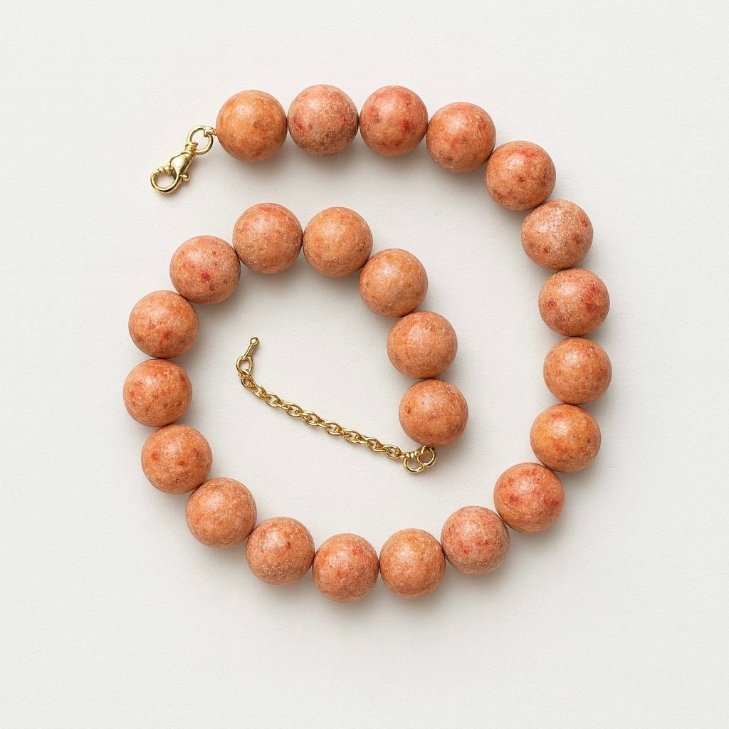 Pembe Mercan Boule Kolye