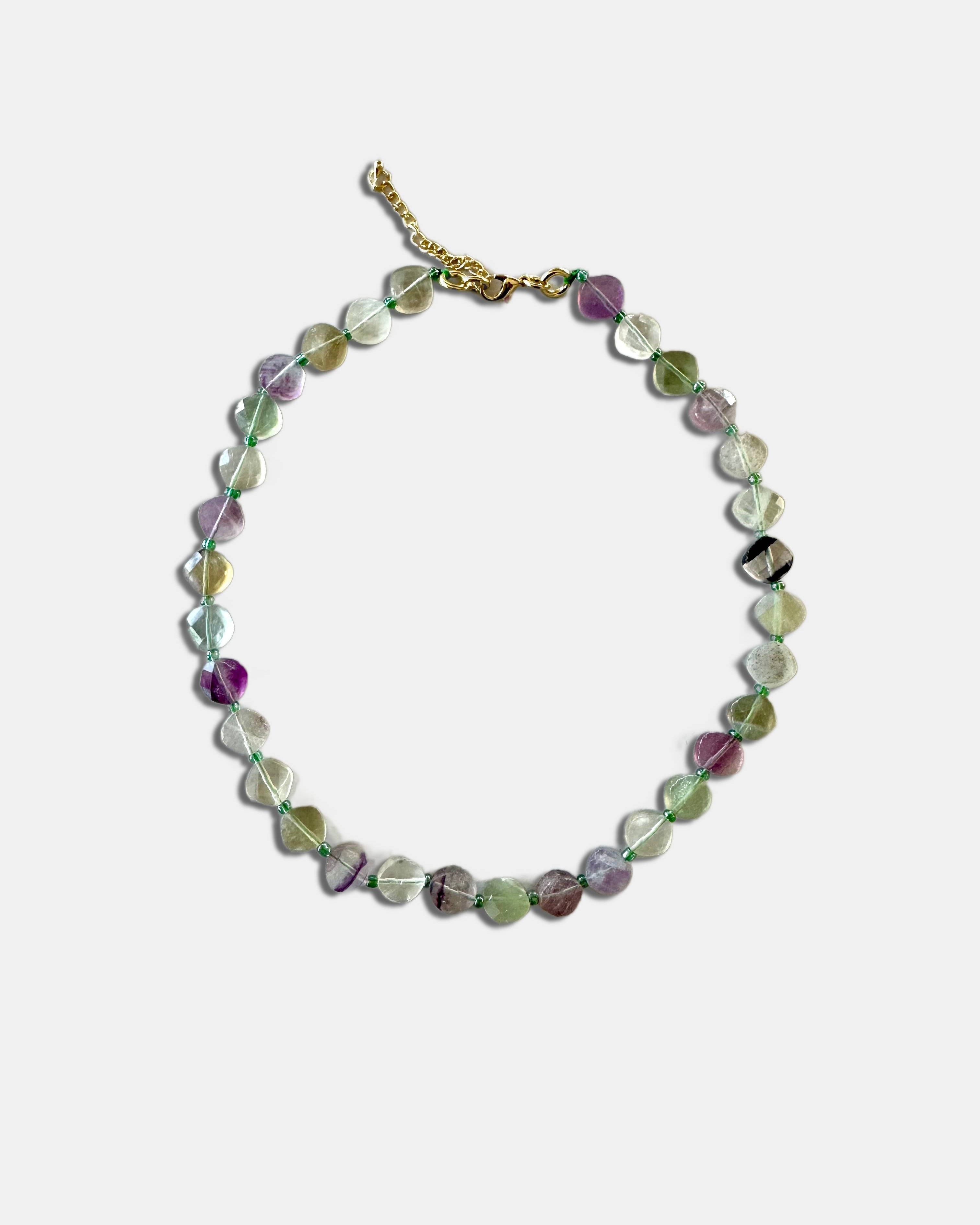 Collier en fluorite à facettes plates FW25