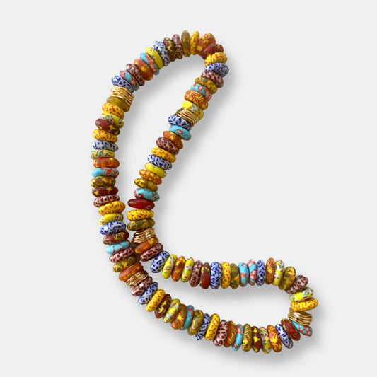 Rondelle Recycled Glass Beads Necklace SS24