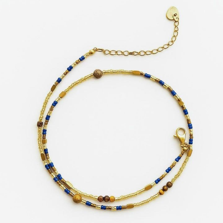 FW25 Stainless Steel Necklaces with Natural Stones / Four Colors