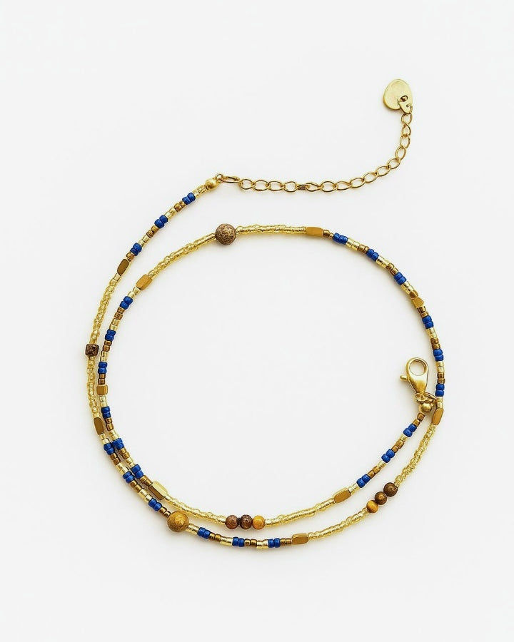 FW 25 Stainless Steel Necklaces with Natural Stones / Four Colors